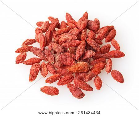 Heap Of Wolfberry Isolated On White Background