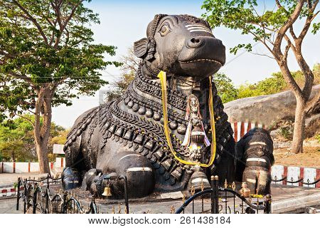 Very Big Metal Nandy Statue In Mysore