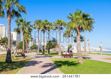 Seafront In Tangier, Morocco. Tangier Is A Major City In Northern Morocco. Tangier Located On The No