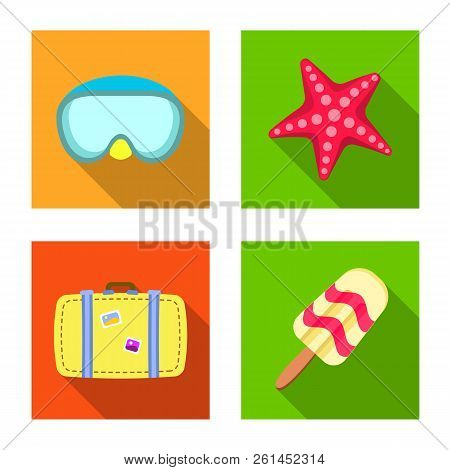 Isolated Object Of Equipment And Swimming Icon. Set Of Equipment And Activity Stock Vector Illustrat