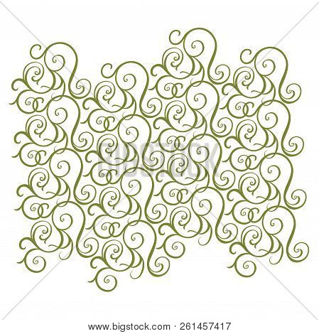 Vector Green And White Floral Spiral Pattern Background