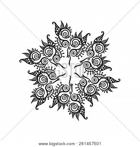 Abstract Vector Floral Black And White Painting Pattern