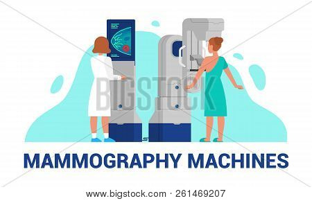 Mammography Machines Vector Illustration Of Breast Diagnosis
