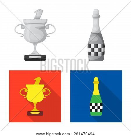 Vector Illustration Of Car And Rally Icon. Set Of Car And Race Stock Vector Illustration.