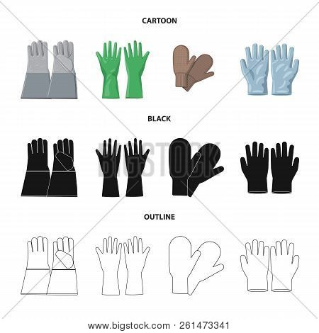 Vector Design Of Glove And Winter Symbol. Collection Of Glove And Equipment Vector Icon For Stock.