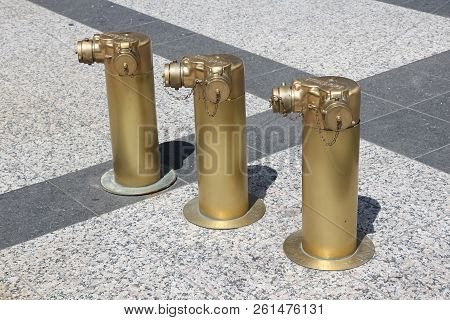 Fire Hydrant Standpipes In Chicago City, United States.