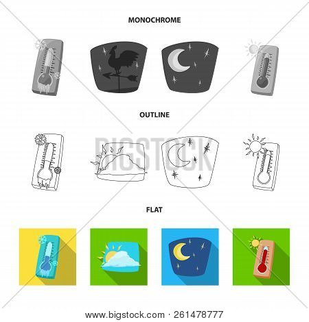 Vector Illustration Of Weather And Climate Logo. Set Of Weather And Cloud Stock Symbol For Web.