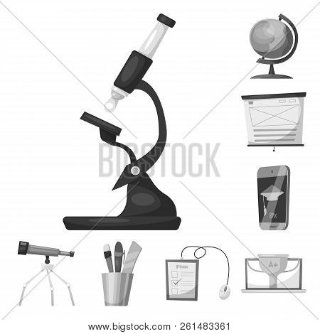 Vector Design Of Education And Learning Symbol. Set Of Education And School Vector Icon For Stock.