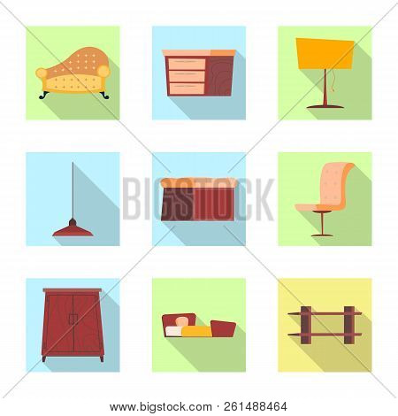 Vector Design Of Furniture And Apartment Icon. Set Of Furniture And Home Stock Symbol For Web.