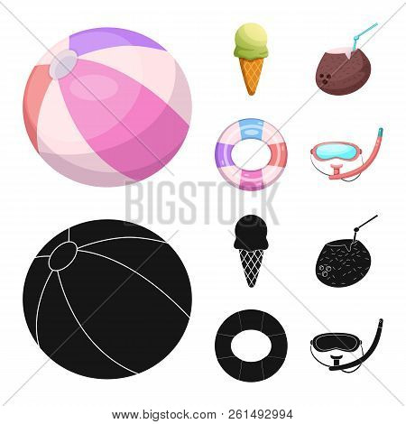 Vector Illustration Of Pool And Swimming Icon. Set Of Pool And Activity Stock Vector Illustration.