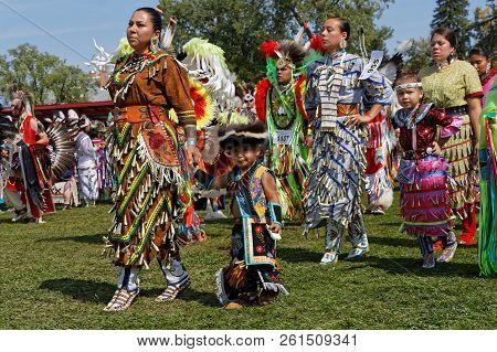 Bismark, North Dakota, September 8, 2018 : Women Dancers Of The 49Th Annual United Tribes Pow Wow, O