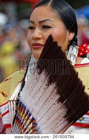 Bismark, North Dakota, September 9, 2018 : Women Dancers Of The 49Th Annual United Tribes Pow Wow, O
