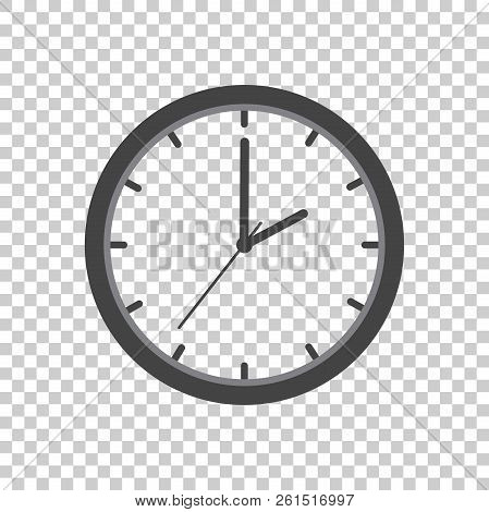 Clock Icon, Flat Design. Vector Illustration On Isolated Backgro
