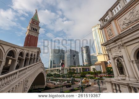 Macau,china - May 5,2018 : Scene Of Macau City With Luxury Hotel And Casino Resort In Macau Of China