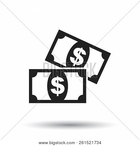 Money Icon. Flat Vector Illustration. Dollar Money Sign Symbol W
