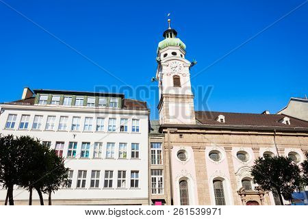 Spitalskirche Is The Roman Catholic Church Located In Altstadt Old Town Of Innsbruck, Austria