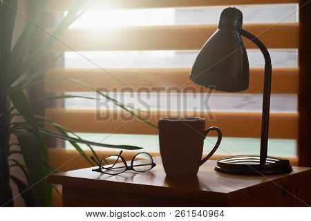 Coffee Cup On The Table, Window Background, Cozy Home