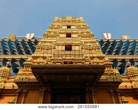 Dwarapudi, India - Circa January, 2018. Architecture Of Ayyappa Swamy Temple In Dwarapudi, India.