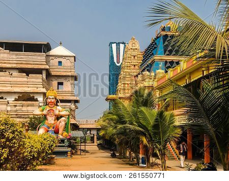 Dwarapudi, India - Circa January, 2018. Architecture Of Ayyappa Swamy Temple In Dwarapudi, India.