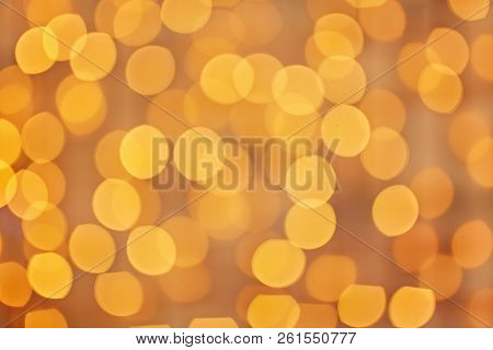 Square Background Bokeh Of Sparkling Golden Festive Lights At A Celebration