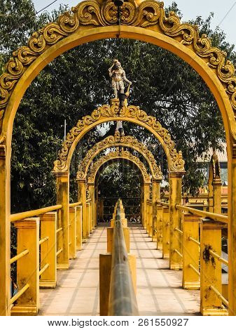 Dwarapudi, India - Circa January, 2018. Architecture Of Ayyappa Swamy Temple In Dwarapudi, India.