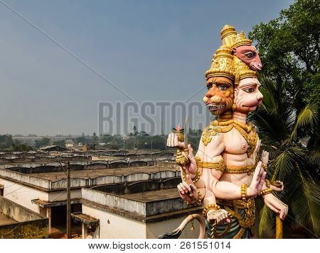 Dwarapudi, India - Circa January, 2018. Architecture Of Ayyappa Swamy Temple In Dwarapudi, India.