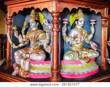 Dwarapudi, India - Circa January, 2018. Architecture Of Ayyappa Swamy Temple In Dwarapudi, India.