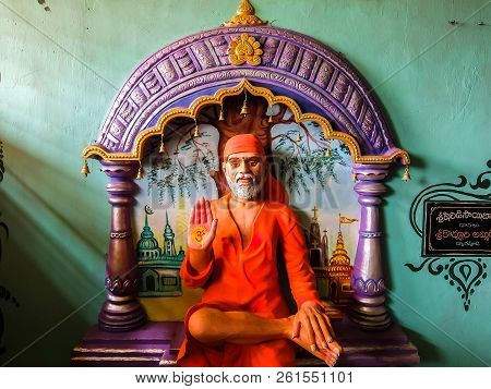 Dwarapudi, India - Circa January, 2018. Architecture Of Ayyappa Swamy Temple In Dwarapudi, India.