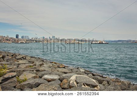 Bosphorus With A Old Town On A Background, Istambul