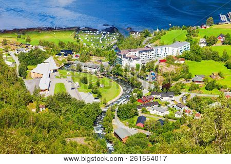 Geiranger Is A Small Tourist Village In Sunnmore Region Of Norway. Geiranger Lies At The Geirangerfj