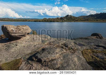 Beauty view on Kolyvan lake - a lake at the foot of the northern slope of the Kolyvan Ridge in the Altai Territory of Russia