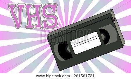 Old Retro Vintage Analogue Hipster With Film Video Tape For A Video Recorder With A Magnetic Film Fo