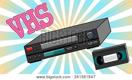 Old Retro Wines Antique Analog Hipster Video Recorder With Magnetic Video Tape For Watching Movies A
