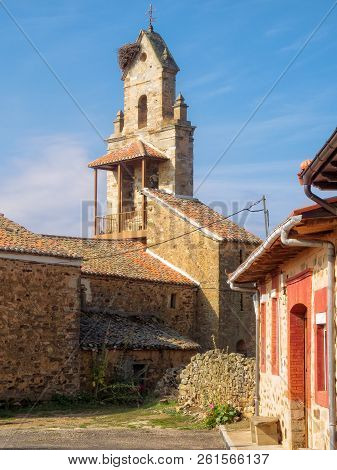 Porch On The Back Of The Bell Gable In The Tiny Village Hanging On The Camino - El Ganso, Castile An