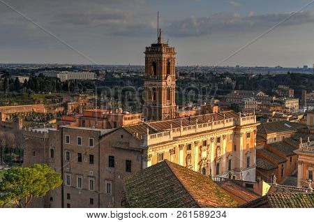 Aerial View Of The Tabularium, In The Roman Forum, Where Records Were Kept In Ancient Roman Times.