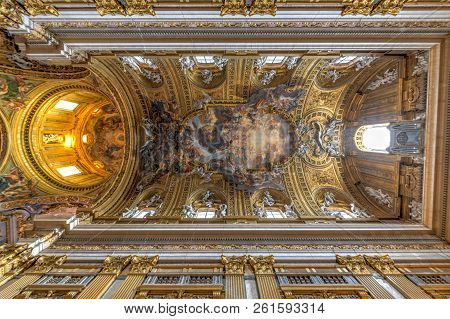 Rome, Italy - March 24, 2018: The Vault With The 