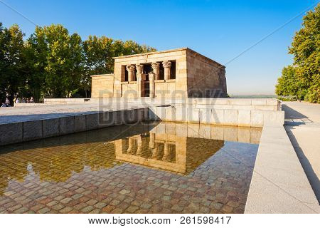 The Temple Of Debod Or Templo De Debod Is An Ancient Egyptian Temple That Was Rebuilt In Madrid, Spa