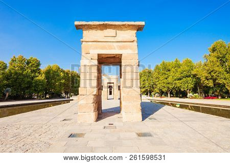 The Temple Of Debod Or Templo De Debod Is An Ancient Egyptian Temple That Was Rebuilt In Madrid, Spa