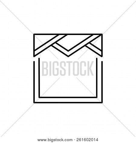 Vector Illustration Of Triangle Pelmet. Line Icon Of Fabric Valance. Element Of Home & Office Top Wi