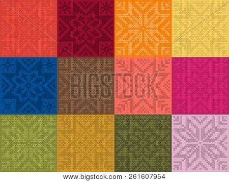 Trendy Color Seamless Pattern By Plain Color Knitted Patches. Spring And Summer 2019