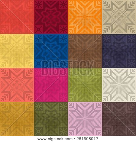 Trendy Color Seamless Pattern By Plain Color Knitted Patches. Spring And Summer 2019