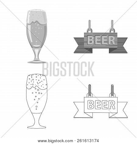 Vector Design Of Pub And Bar Logo. Collection Of Pub And Interior Stock Vector Illustration.