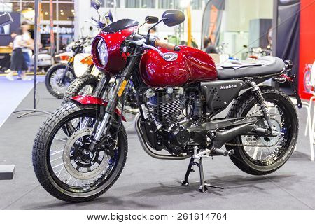 Bangkok Thailand :- August  22, 2018  Motorcycle Hanway Scrambler 150 Show At Big Motor Sale Bangkok