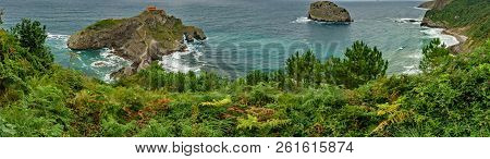 San Juan De Gaztelugatxe Church And Islet Wide Panorama