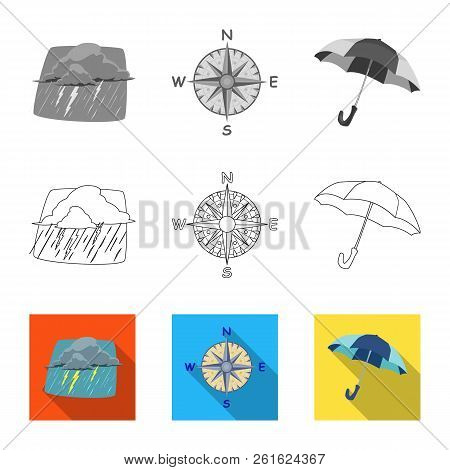 Isolated Object Of Weather And Climate Icon. Set Of Weather And Cloud Stock Vector Illustration.