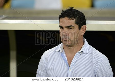 Rio, Brazil - October 04, 2018: Richer Paez Coach In Match Between Fluminense And Deportivo Cuenca B