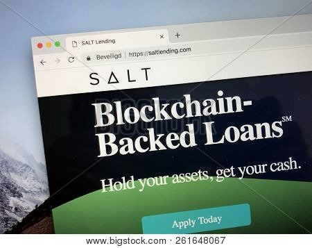 Amsterdam, Netherlands - October 5, 2018: Website Of Salt, A Blockchain Cryptocurrency Lending Platf