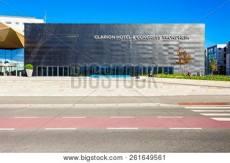 Trondheim, Norway - August 03, 2017: Clarion Hotel And Congress Trondheim, Located By The Harbour In