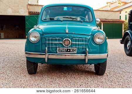Montagnana, Italy August 27, 2018: Retro Car Fiat 600 1955 Release.