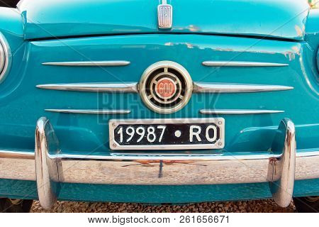 Montagnana, Italy August 27, 2018: Retro Car Fiat 600 1955 Release.